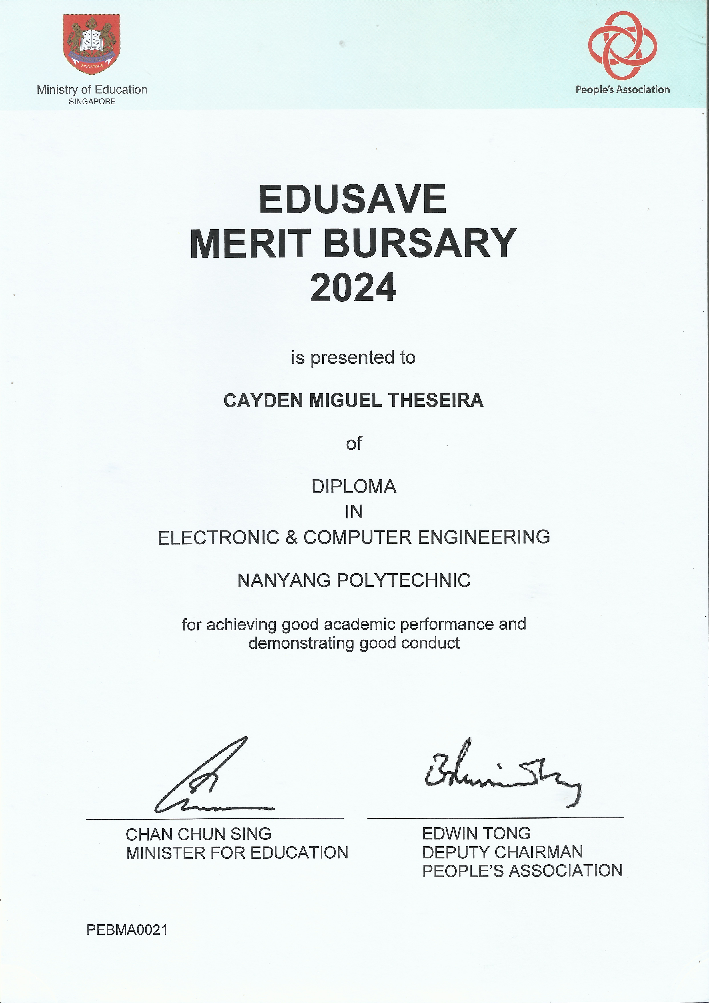 Edusave Merit Bursary 2024