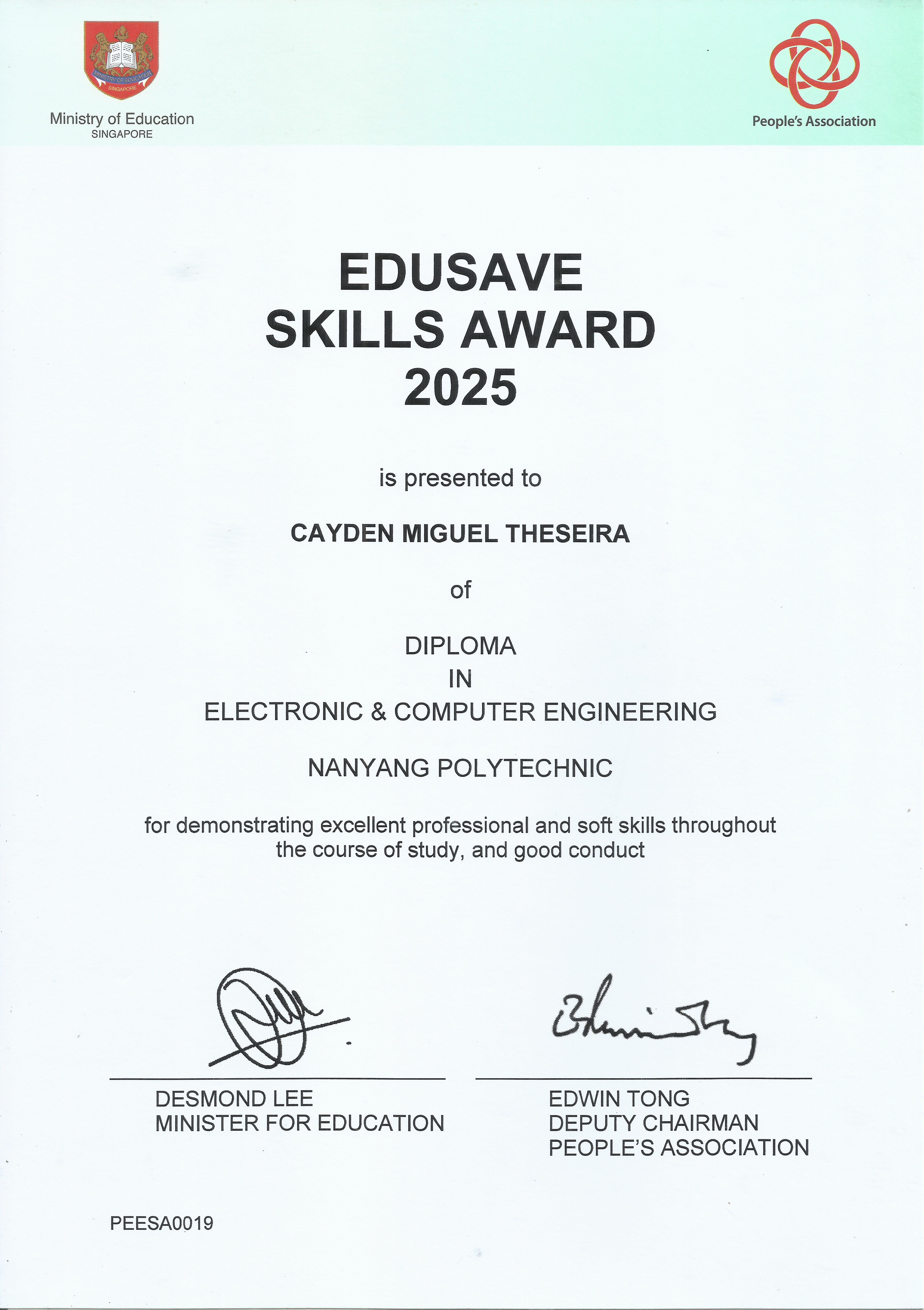 Edusave Skills Award 2025