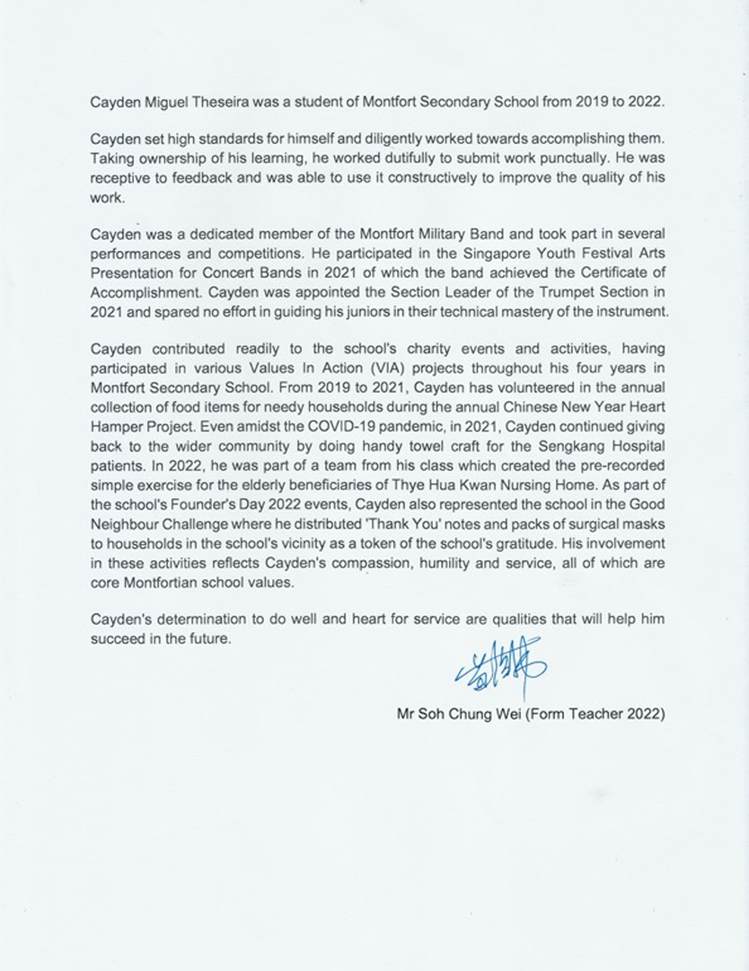 Mr. Soh Chung Wei Testimonial