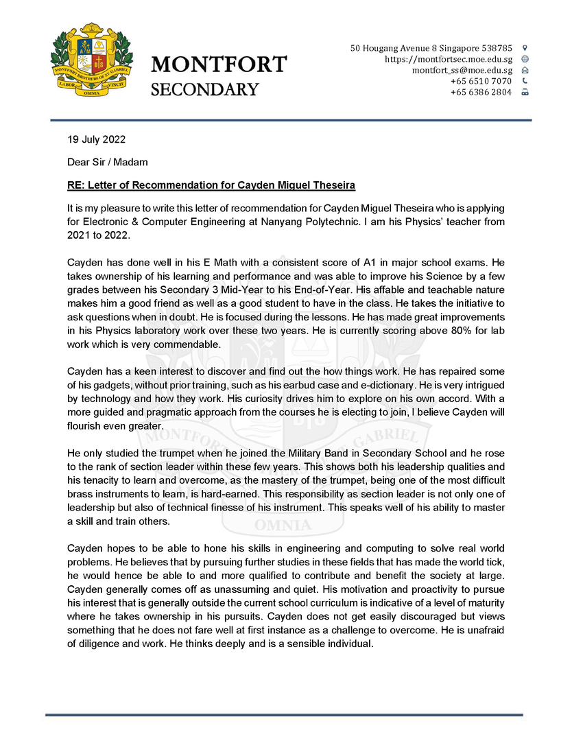 Mr. Eric Loh Testimonial (Page 1)