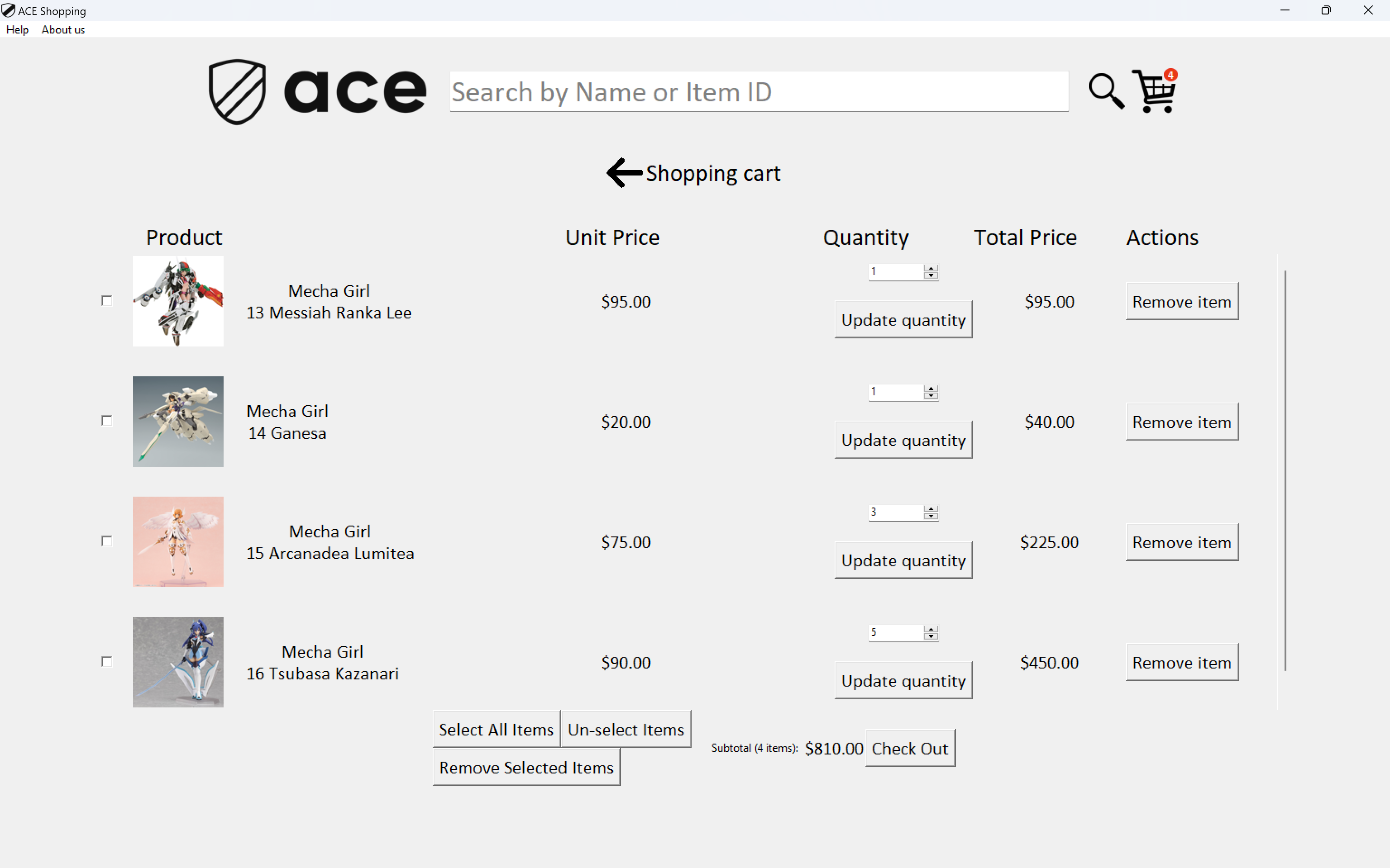 Cart UI