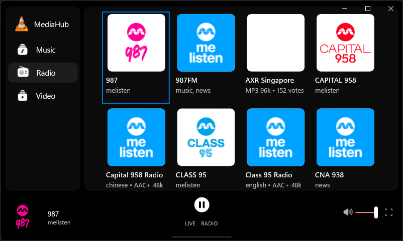 MediaHub - Radio station grid