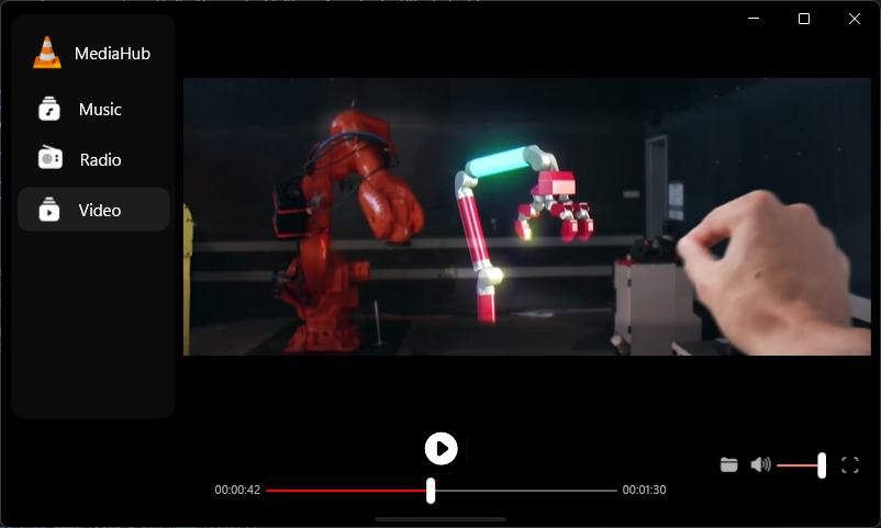 MediaHub - Video player view