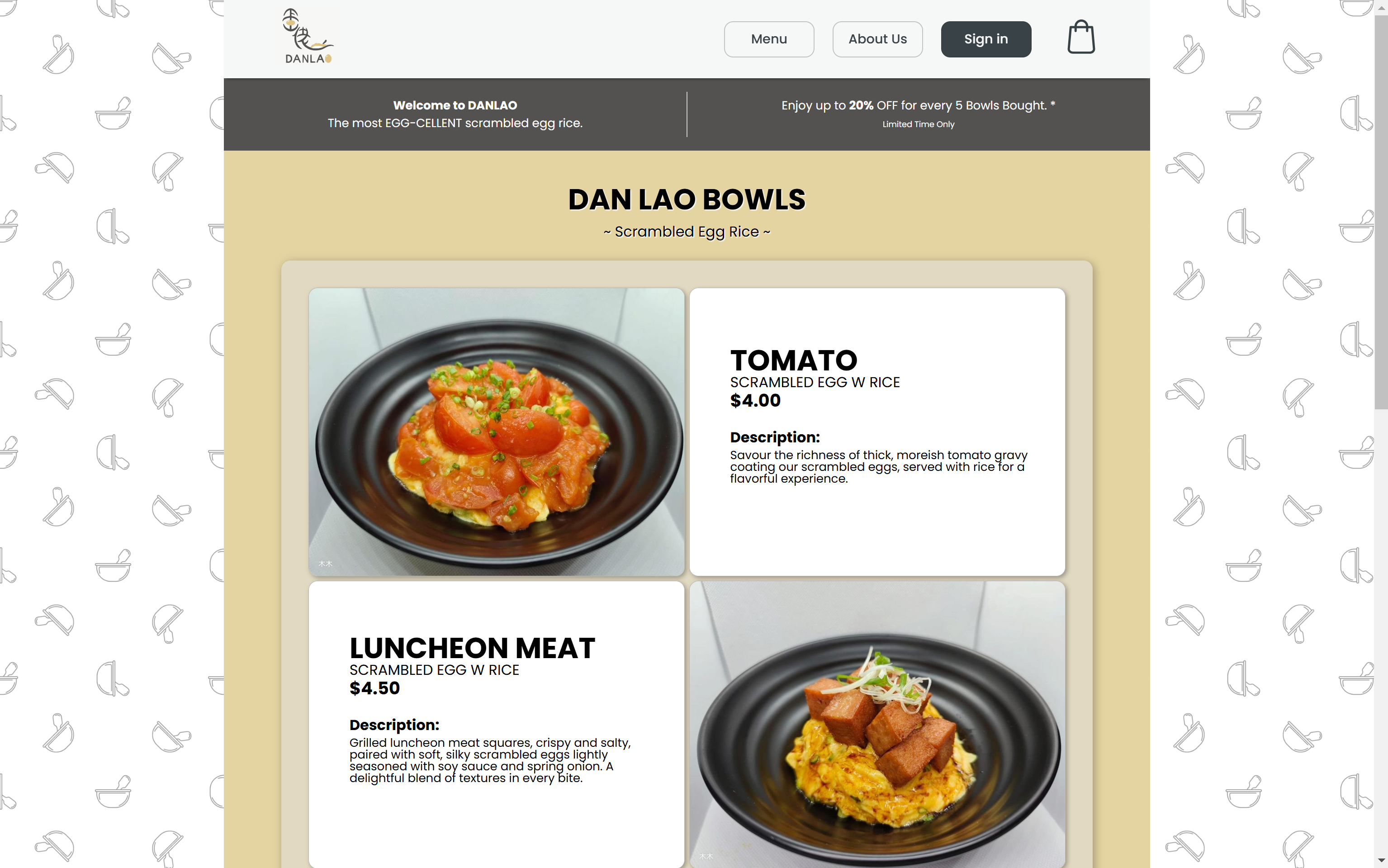 Menu Page